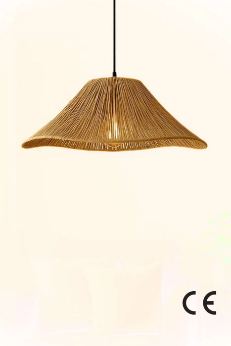 Opviq Mirae Lámpara de Araña de Macramé Beige con Altura Ajustable